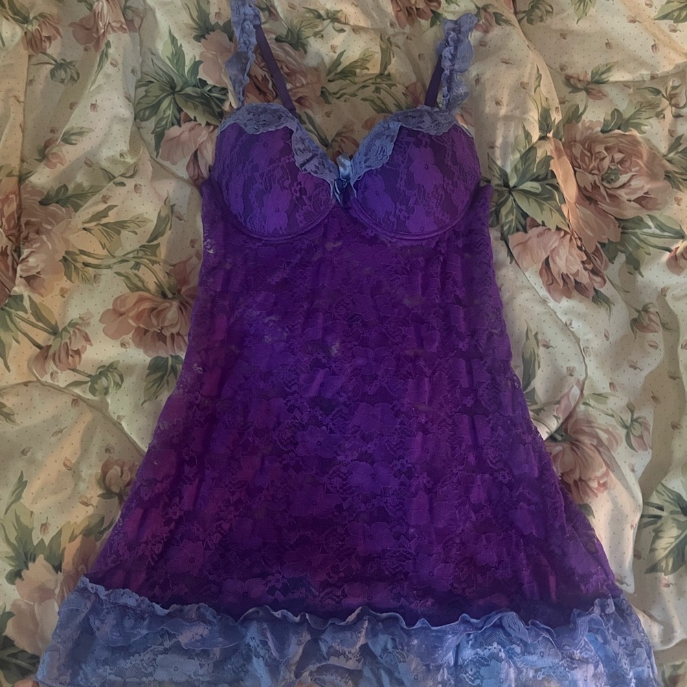 Sexy purple/blue lingerie piece💜🩵 fits a cup size B/C. Just Sexy Lingerie!